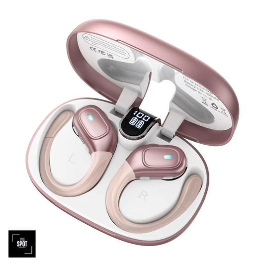 Rose Gold Bliss: True Wireless Bluetooth 5.3 Earbuds - 75H Playtime, IPX7 Waterproof, LED Digital Display, CVC 8.0 Noise Cancelling Mic, In-Ear Earphones for iPhone and Android